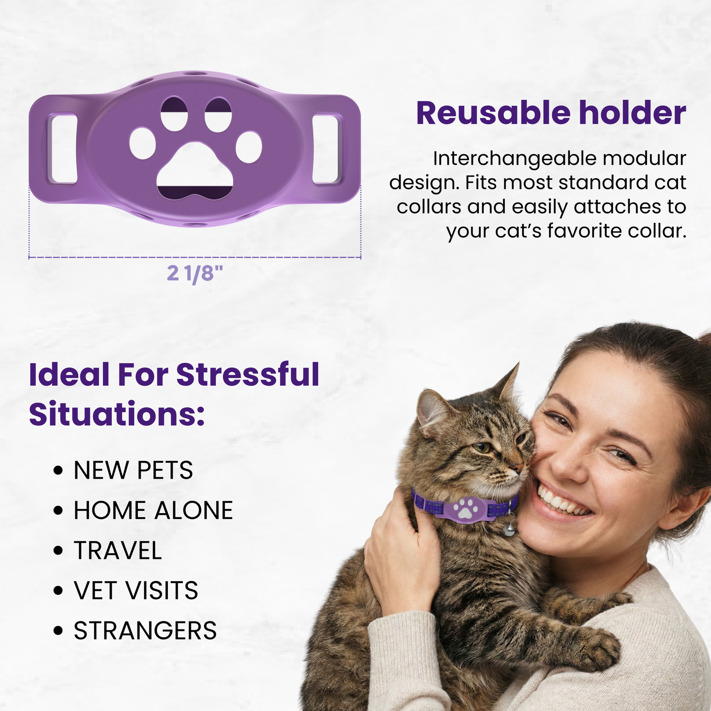 Breakaway Calming Collar for Sensitive Cats - Unscented Formula