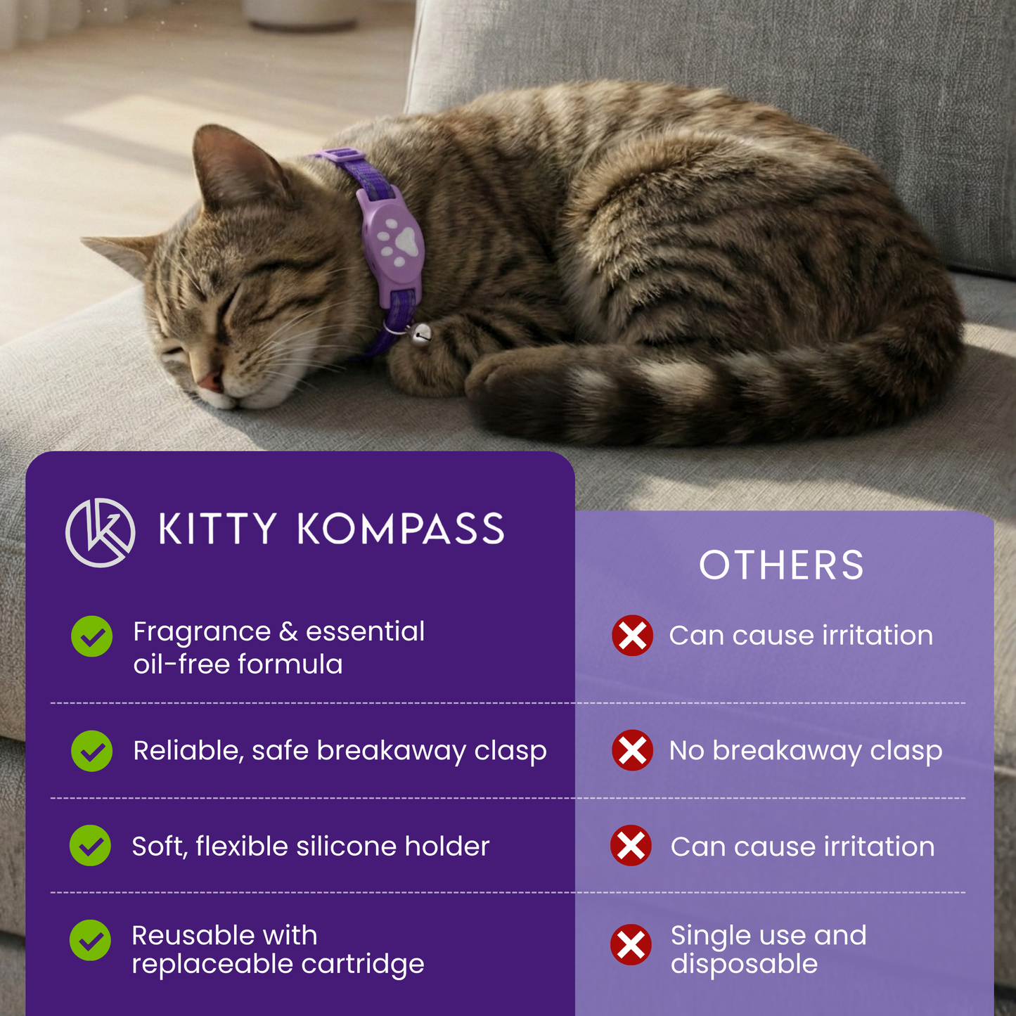 Breakaway Calming Collar for Sensitive Cats - Unscented Formula
