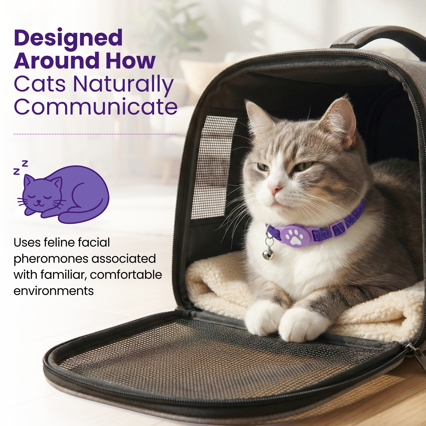 Breakaway Calming Collar for Sensitive Cats - Unscented Formula
